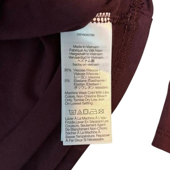 Madewell Burgundy Stretch Polo Top XS Long Sleeve Collared Jersey NWT - Picture 8 of 8
